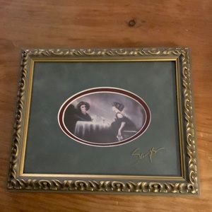 Picture Signed and  Framed by artist Susan Renae Sampson  Ladies Drinking Wine.